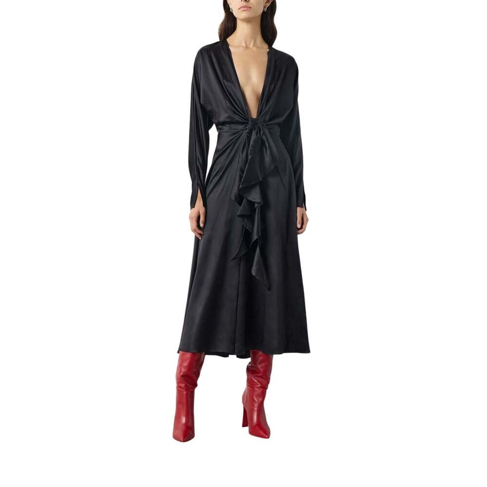 Alejandra Alonso Rojas - Knot Silk Dress with Ruffles - US 2 - Picture 4 of 7